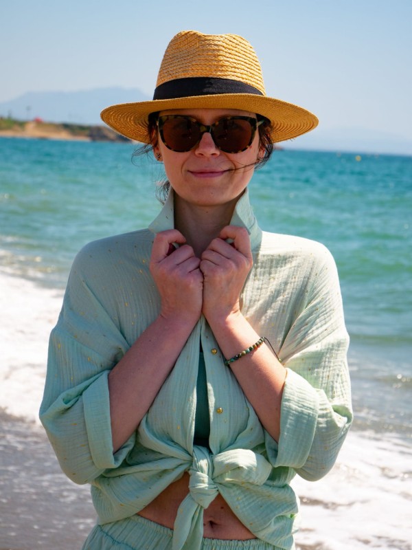 KOSZULA Z MUŚLINU ZOE MUSLIN BLOUSE GREEN