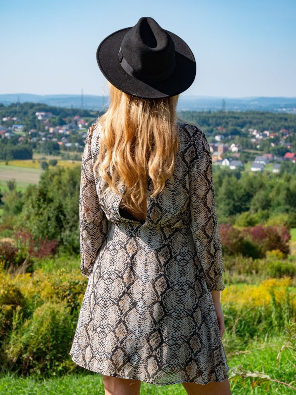 SUKIENKA Z SZYFONU Z ROZCIĘCIEM NA PLECACH ALICE SNAKE