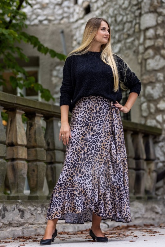 SPÓDNICA MAXI Z WISKOZY LUNA PANTHER